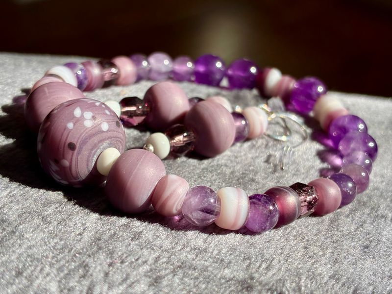 Swirling Lavender Amethyst Bracelet Set