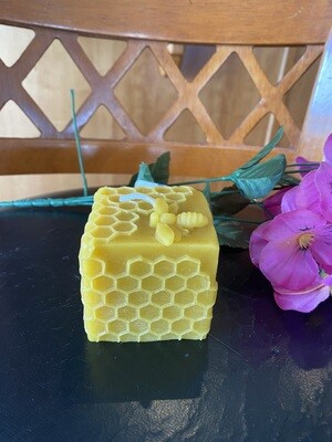 honeycomb with bee candle