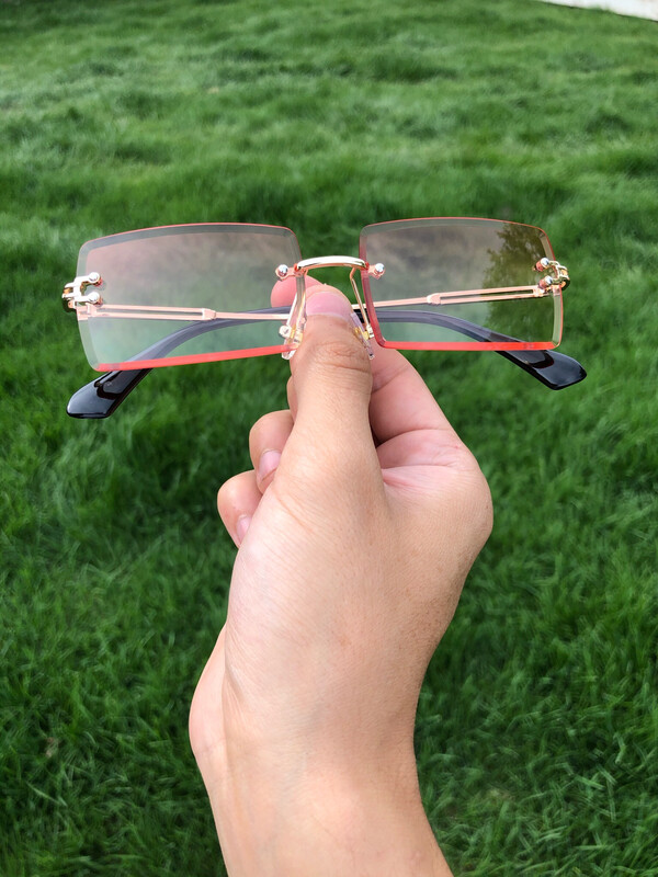 Frameless Sunglasses Red