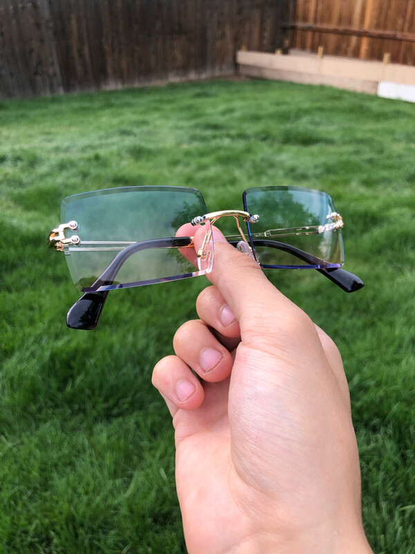 Frameless Sunglasses Blue