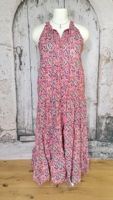 Lange jurk CUBA katoen roze - xxl - maxi dress