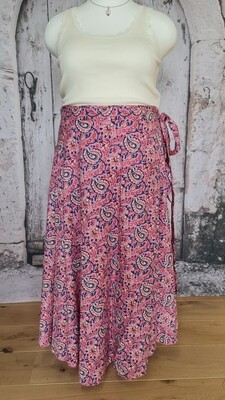 Wikkelrok BAJA beach - katoen roze - XXL 3XL - wrap skirt plussize