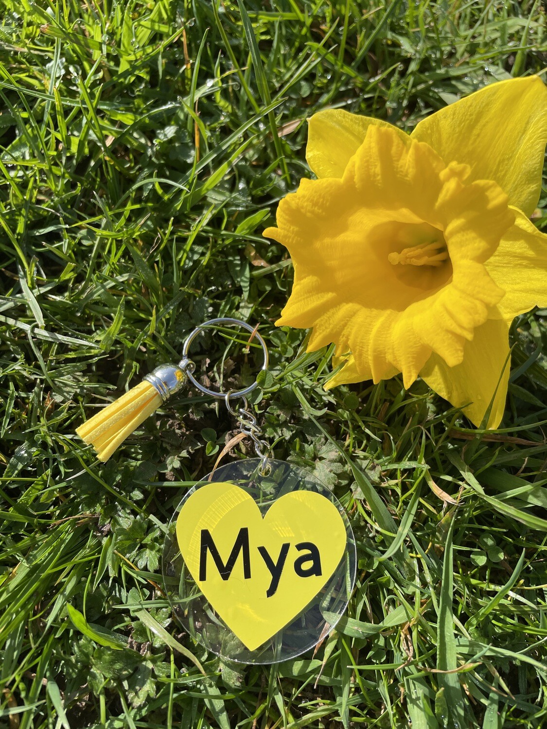 Personalised Full Heart Design - keyring With Tassel