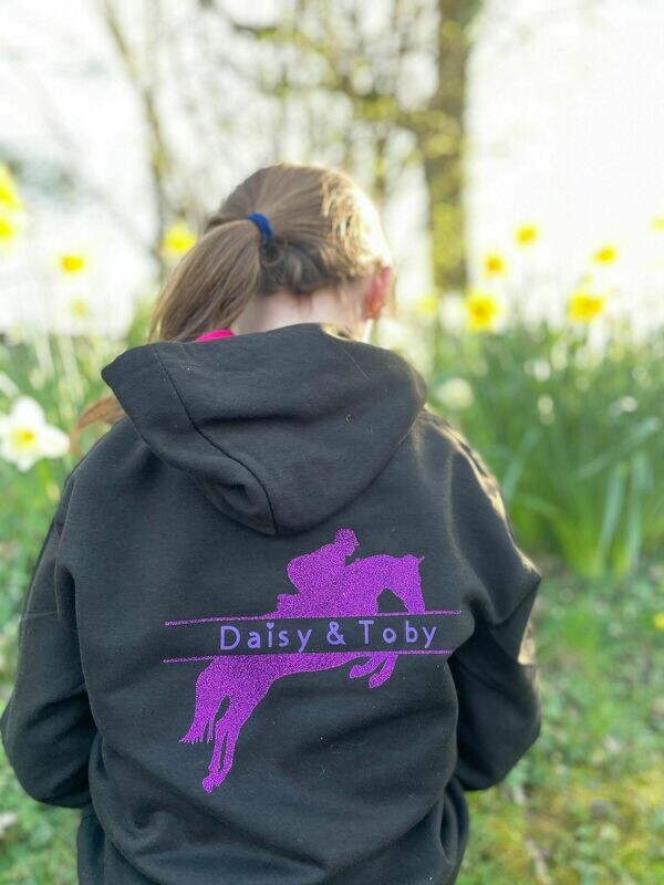 Personalised Slpit Horse Jumping Design Equestrian Hoodie