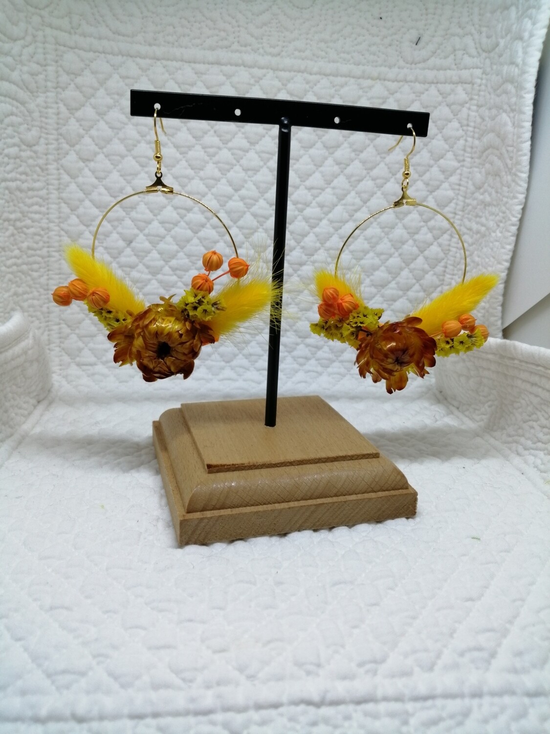 Boucle d' oreille "Fleurs des champs" jaune