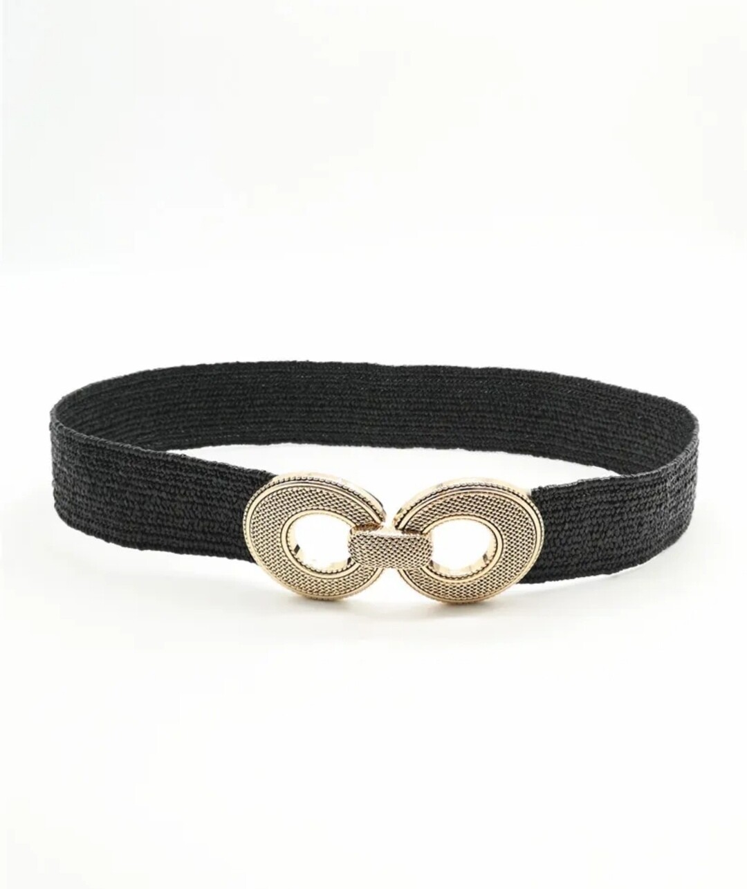 Ceinture élastique boucle doré noir ou bleu 