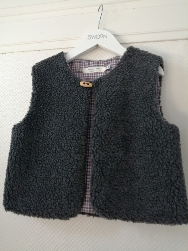 Gilet de berger JULIO : 4ans mouton gris anthracite Gilet de berger JULIO : 4ans mouton gris anthracite