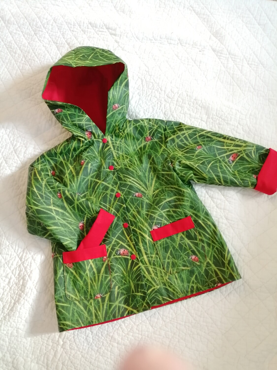 Veste imperméable motif herbes 