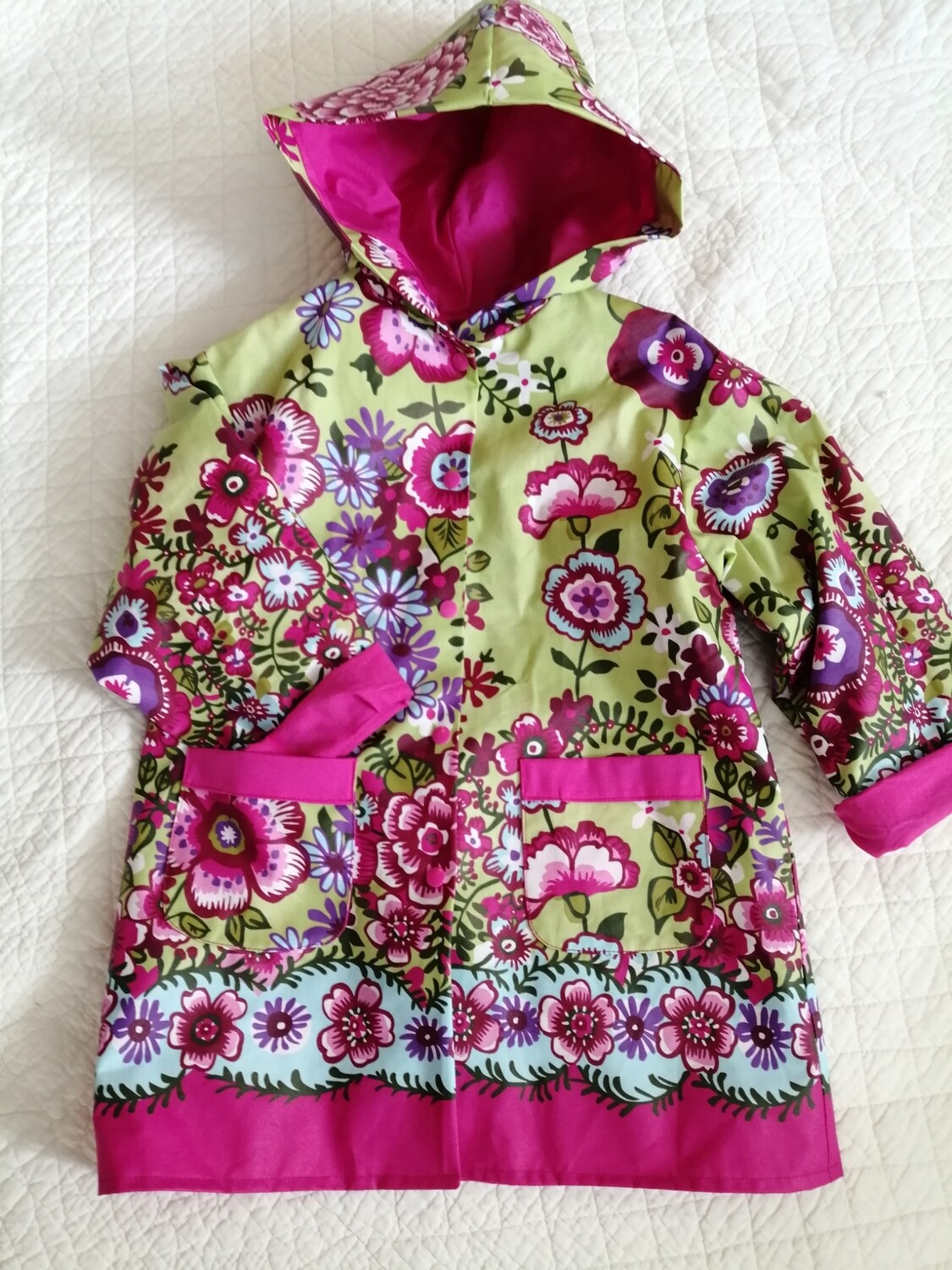 Veste imperméable motif  fleuri  6ans 
