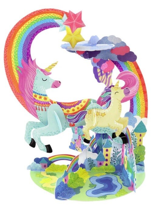 3D Card Unicorn