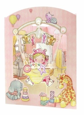 3D card New born girl