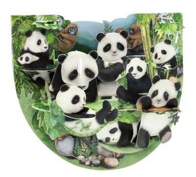 3D Card Pandas