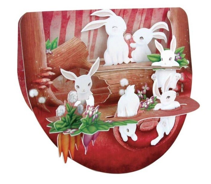 3D Card Rabbits