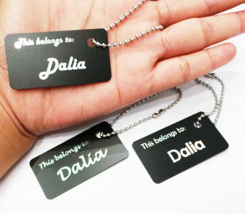 3 Mini Black Tags With White Print 