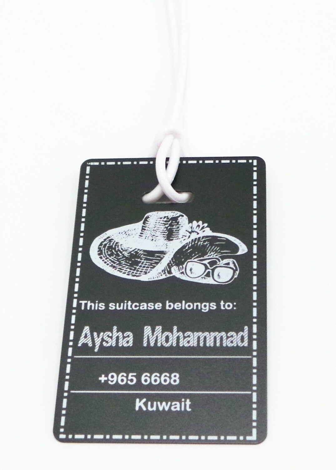Black Tag With White Print