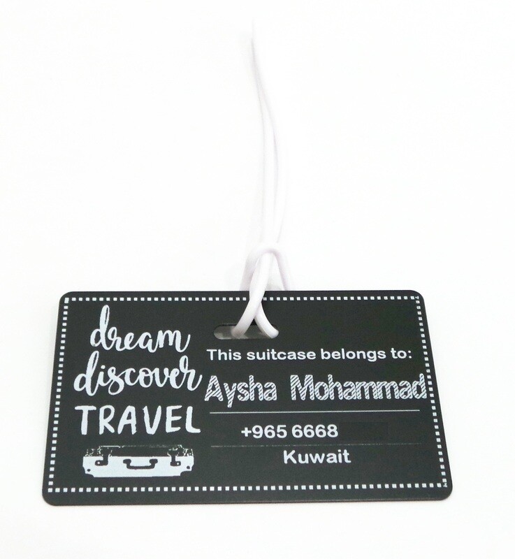 Black Tag With White Print