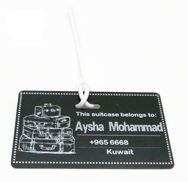 Black Tag With White Print 
