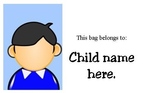 ID or Bag tag with child photo كرت مع صورة شخصية للطفل 