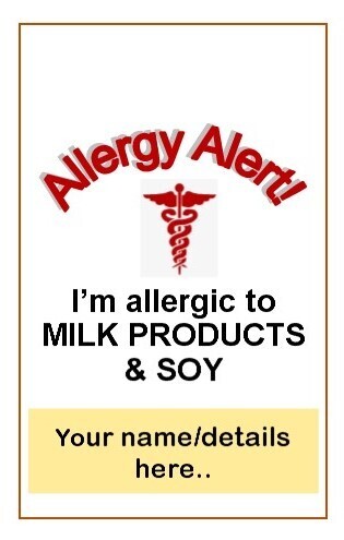 Allergy Tag (MILK &amp; SOY)