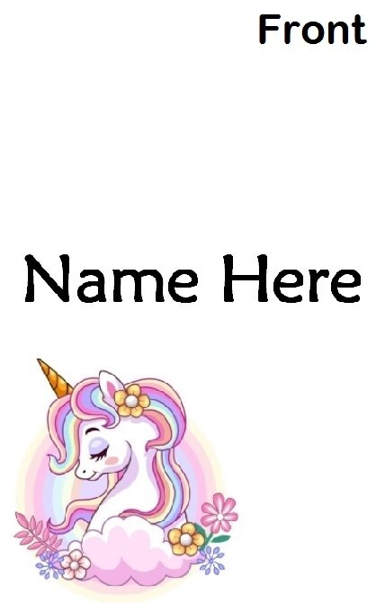 Bag Tag Unicorn (Front&amp;Back Print) طباعة على جهتين