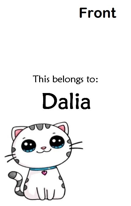 Bag Tag Cute Cat (Front&amp;Back Print) طباعة على جهتين