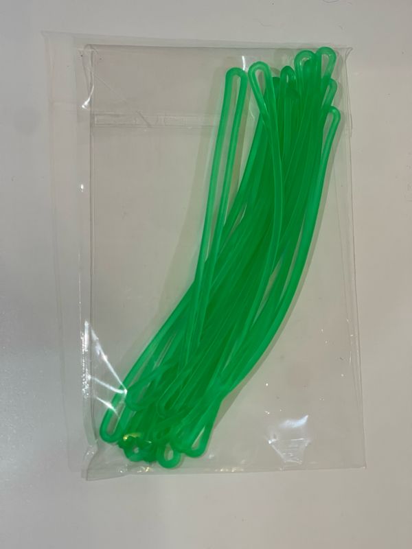 12 light green bag rubbers