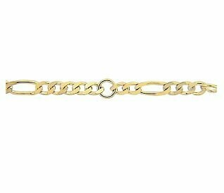 333 Gelbgold Figaro Fußkette 25 cm lang 3 mm breit