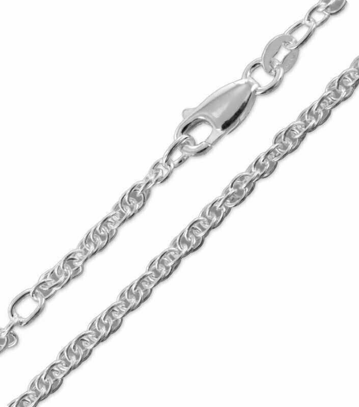 Fußkette Kordelmuster 2,5 mm breit und 22/24 cm lang