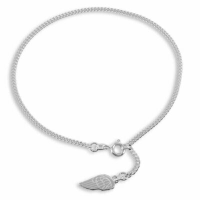 Fußkette mit Flügel Anhänger in 925 Silber