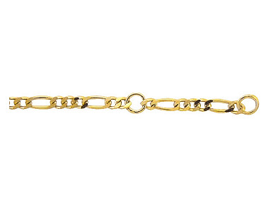 Gold Figaro Fußkette 25 cm lang und 2 mm breit