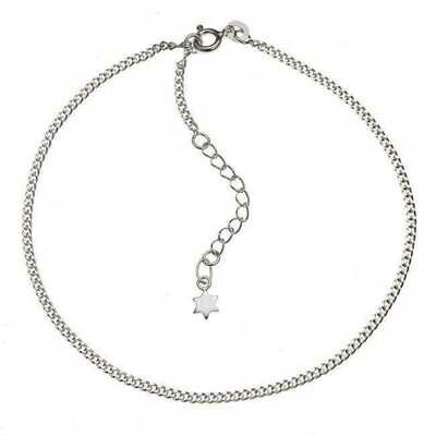 Lange Fußkette 925 Silber mit Stern Anhänger Länge