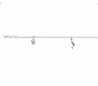 Silber Fußkette mit Delphin und Muschelanhänger