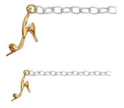 Silber Anker Fußkette mit vergoldeten High Heels