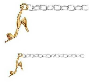 Silber Anker Fußkette mit vergoldeten High Heels