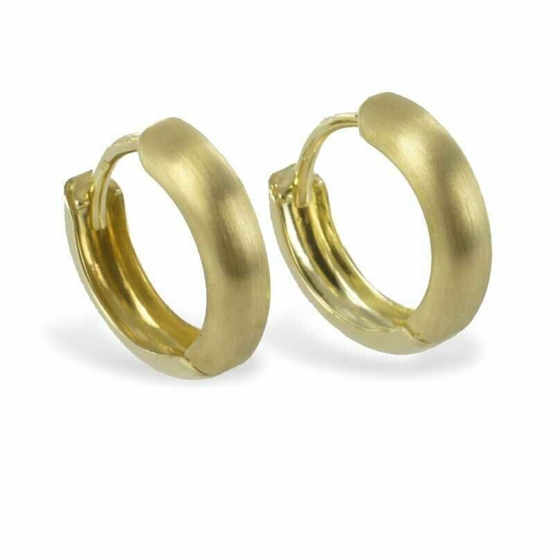 teilmattierte Creolen in 333 Gold
