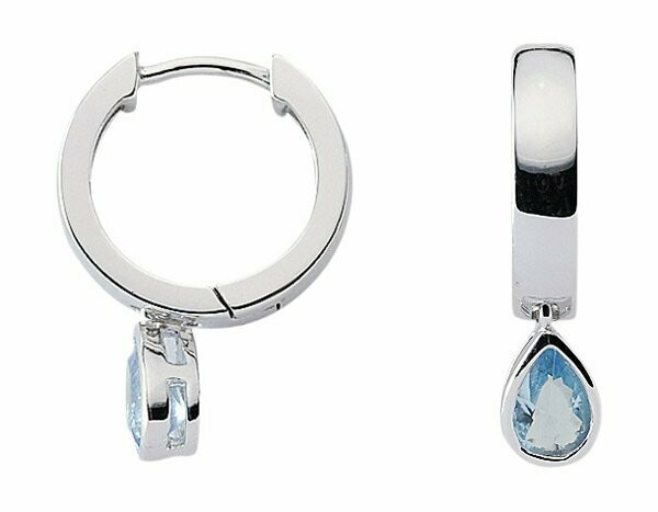 Creolen mit hellen blauen Zirkonia in Silber