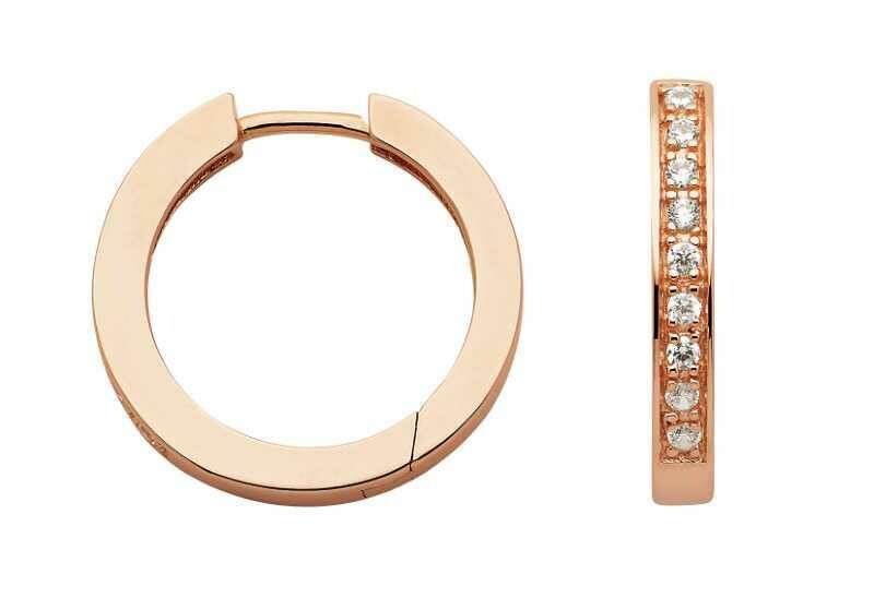 Silber Creole rosé vergoldet mit Zirkonia Ø 20 mm