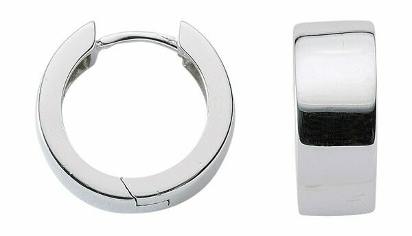 Schwere Herren Silber Creole 6,6 mm breit Schwere Herren Silber Creole 6,6 mm breit