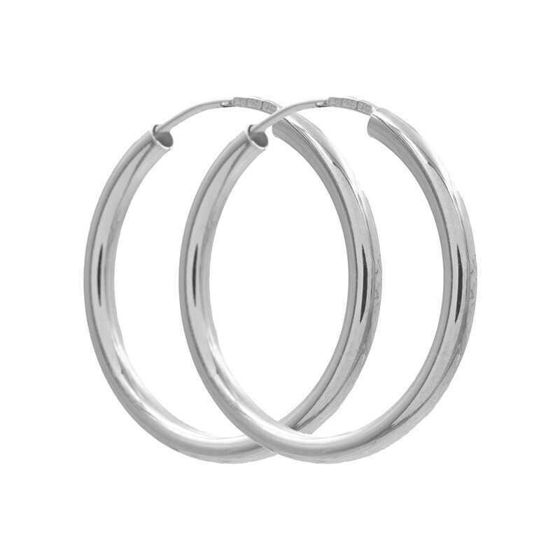 Dünne 925 Silber Creole Röhrchenstärke 2 mm, Größe: 20 mm