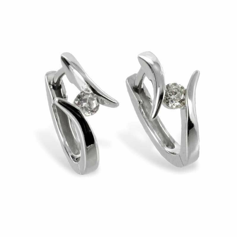 925 Silber Klappcreolen mit Zirkonia Color Serie
