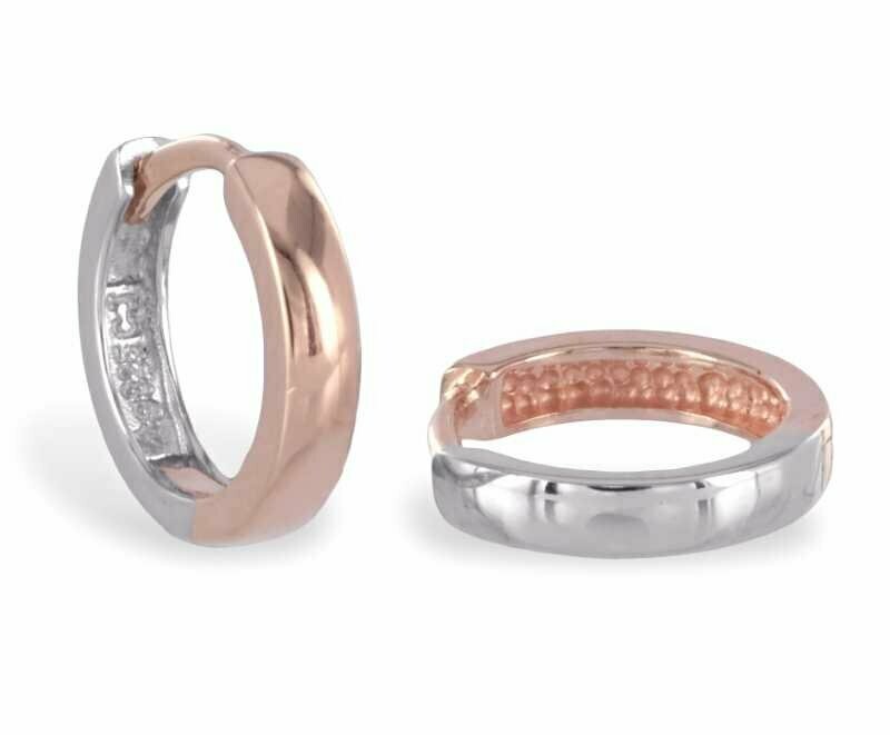 Rosé Silber Wende Klappcreole 2,5 mm breit