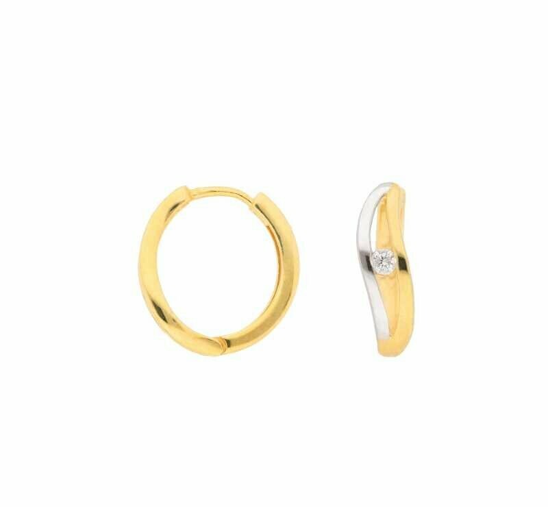 Klappcreole in 333 Gold mit Zirkonia besetzt