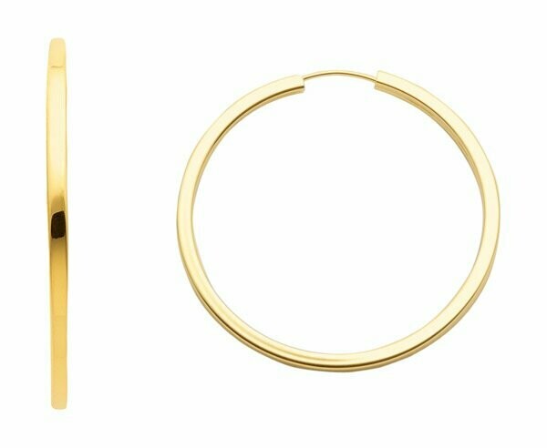 Gold Röhrchen Creolen eckige Kanten 2,5 mm