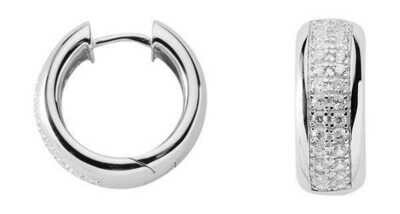 Schwere Klapp Creole mit Zirkonia 7,5 mm breit