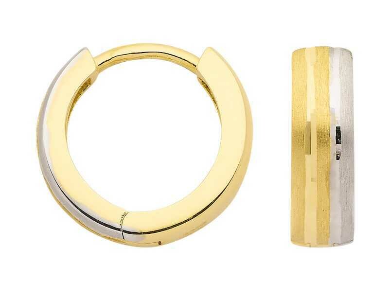 Klapp Creole ohne Stein in 333 Gold bicolor weiss/gelb