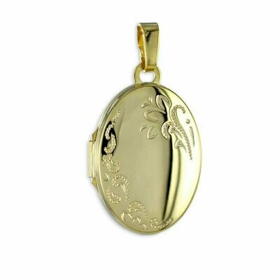 ovales Gold Medaillon mit klassischen Muster