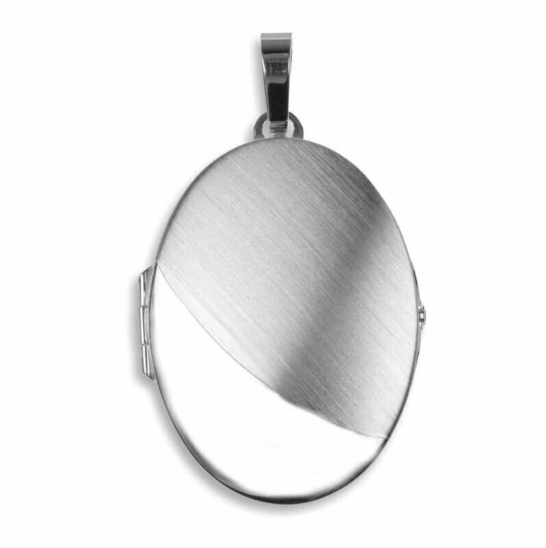 925 Silber Medaillon 49 mm teilmatt gravierbar