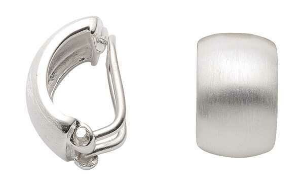 Ohrclip in Creolenform 925 Silber Seidenmattiert