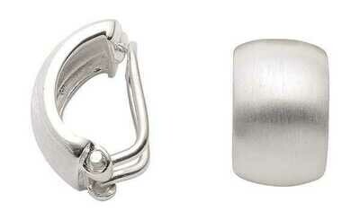 Ohrclip in Creolenform 925 Silber Seidenmattiert