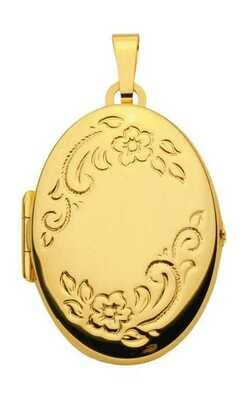 Gold Medaillon oval zum öffnen 21,5 x 28 mm Größe